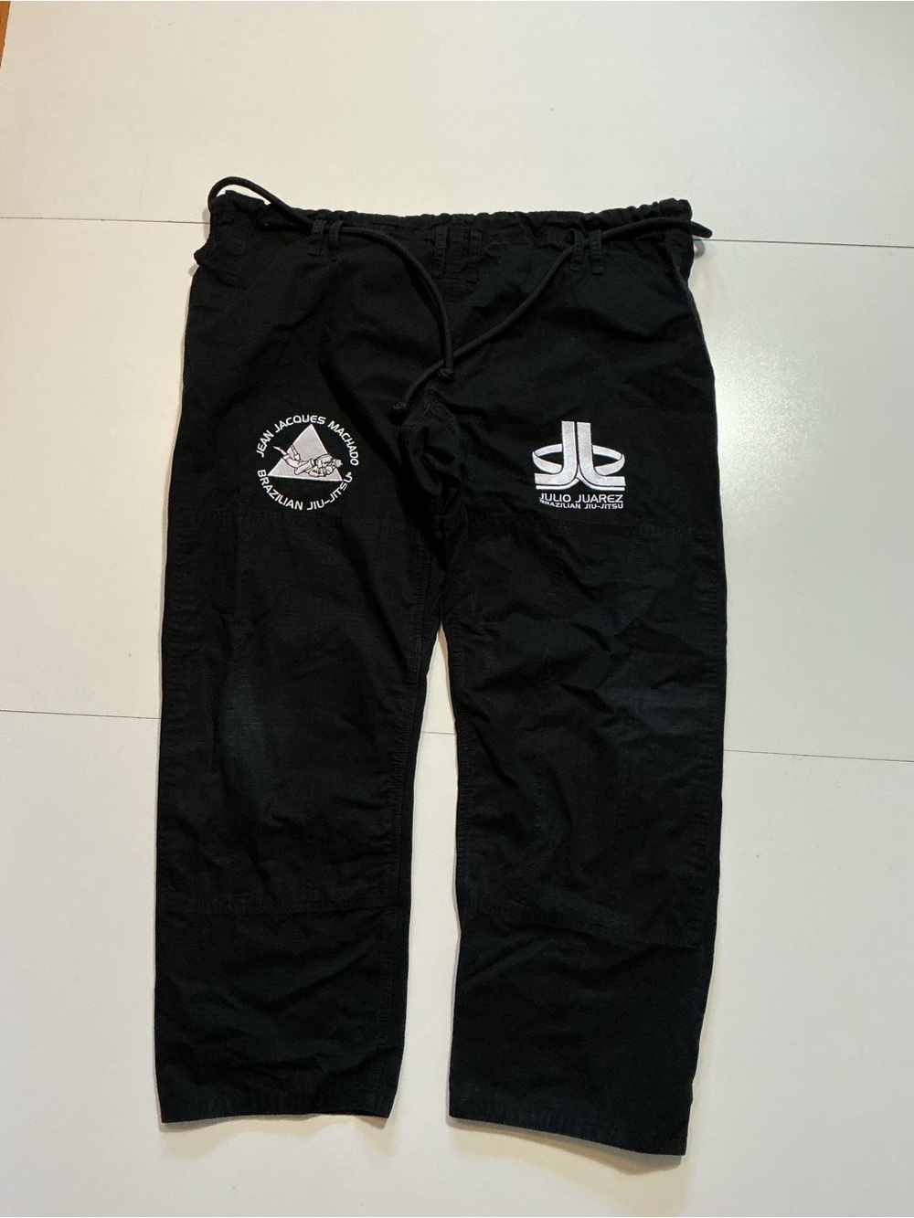 Jean Jacques Machado Brazilian Jiu Jitsu BJJ Ripstop Gi Black Pants